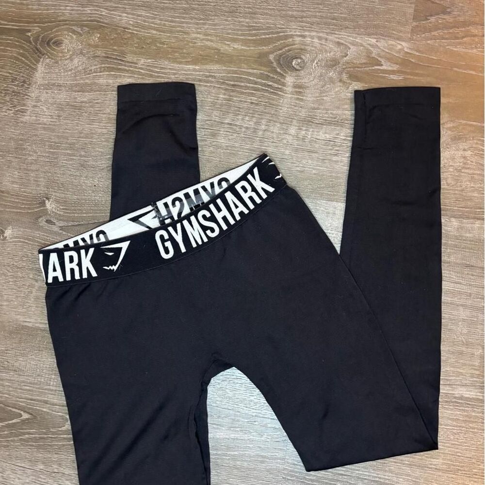 Gymshark Black Logo Waistband Workout Leggings - Size Small